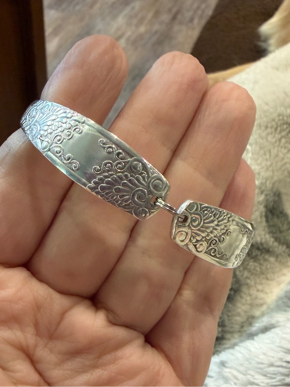 Hand Crafted Floral Link Bracelet - Silver